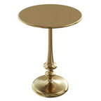 Side Table - Iron Pedestal Table with Antiqued Brass Finish for Couch, Loveseat, Entryway, or Bed - Vintage Living Room Furniture by Lavish Home