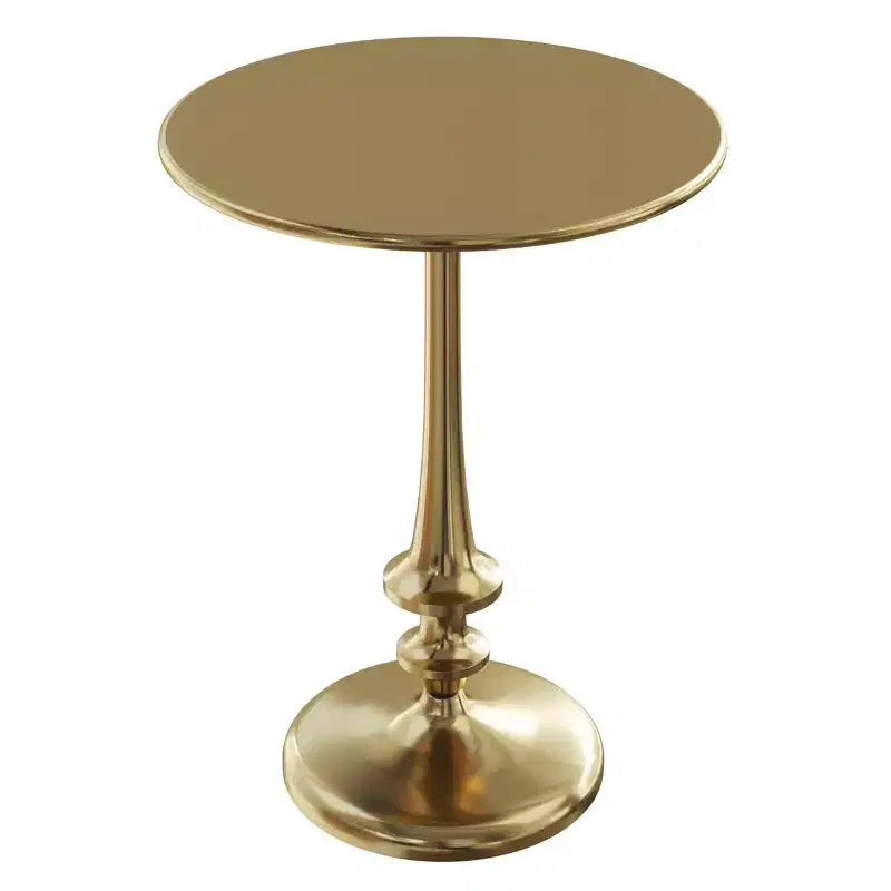 Side Table - Iron Pedestal Table with Antiqued Brass Finish for Couch, Loveseat, Entryway, or Bed - Vintage Living Room Furniture by Lavish Home