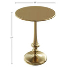 Side Table - Iron Pedestal Table with Antiqued Brass Finish for Couch, Loveseat, Entryway, or Bed - Vintage Living Room Furniture by Lavish Home