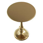 Side Table - Iron Pedestal Table with Antiqued Brass Finish for Couch, Loveseat, Entryway, or Bed - Vintage Living Room Furniture by Lavish Home