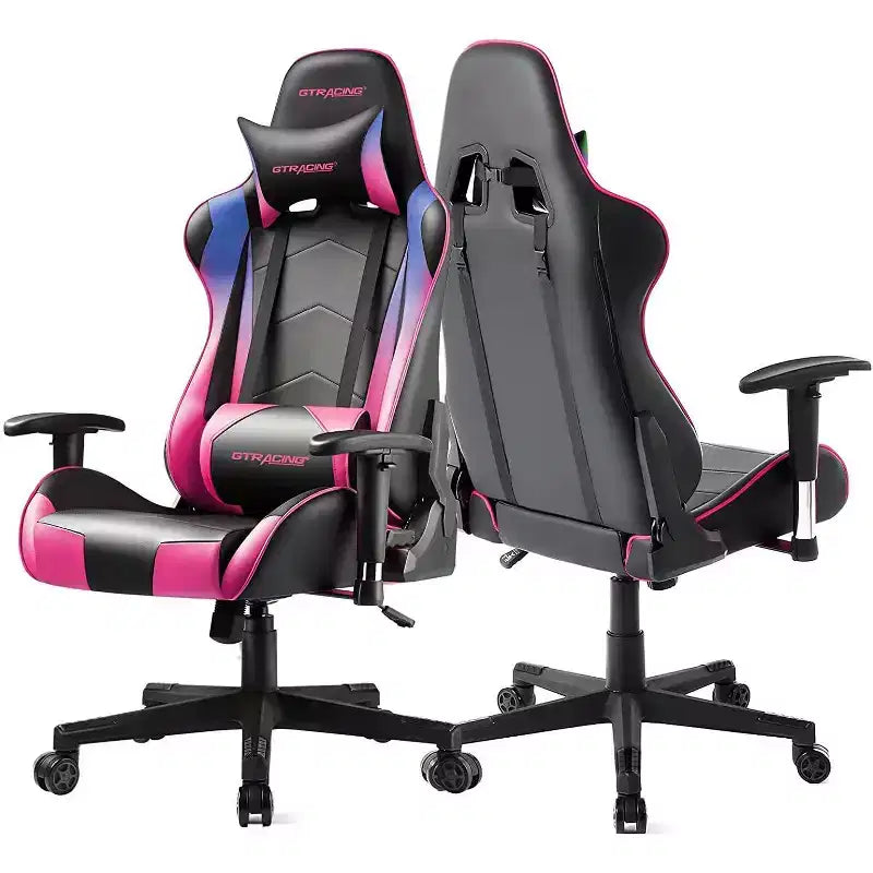Chaise de Bureau Gaming en Cuir PU avec Appuie-tête et Coussin Lombaire Ajustables - GTRACING