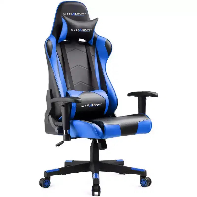 Chaise de Bureau Gaming en Cuir PU avec Appuie-tête et Coussin Lombaire Ajustables - GTRACING