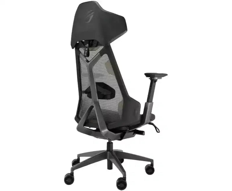Chaise de jeu ergonomique ASUS ROG Destrier, esthétique cyborg futuriste, réglages polyvalents du siège, mode de support de bras pour le jeu mobile, panneau acoustique