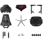 Chaise de jeu ergonomique ASUS ROG Destrier, esthétique cyborg futuriste, réglages polyvalents du siège, mode de support de bras pour le jeu mobile, panneau acoustique