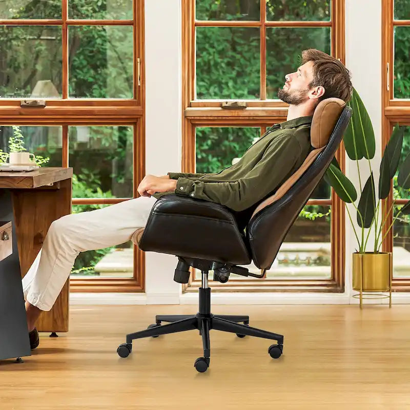 Faux Leather Office Chair - Swivel - Multiple Colors