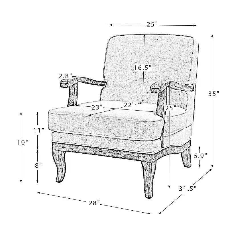 Fauteuil Rinaldo de style campagnard avec accoudoirs en bois massif pour salon, salle de détente, chambre à coucher, lot de 2 | ART OF LIVING DESIGNS