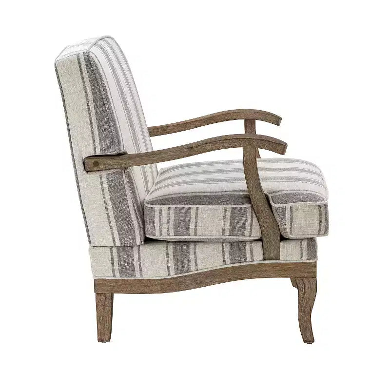 Fauteuil Rinaldo de style campagnard avec accoudoirs en bois massif pour salon, salle de détente, chambre à coucher, lot de 2 | ART OF LIVING DESIGNS