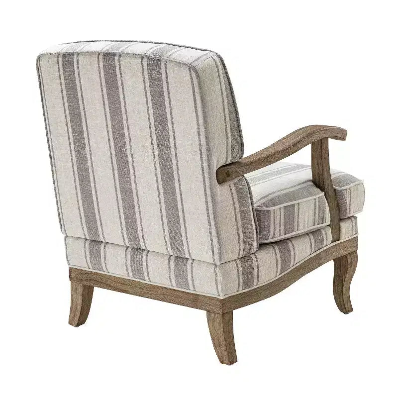 Fauteuil Rinaldo de style campagnard avec accoudoirs en bois massif pour salon, salle de détente, chambre à coucher, lot de 2 | ART OF LIVING DESIGNS