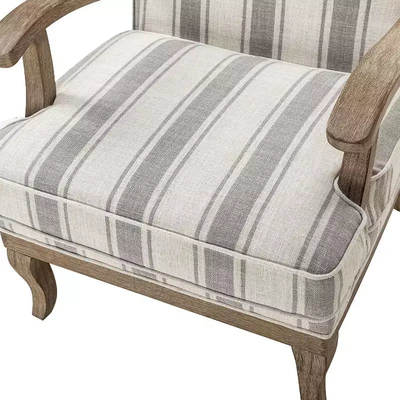 Fauteuil Rinaldo de style campagnard avec accoudoirs en bois massif pour salon, salle de détente, chambre à coucher, lot de 2 | ART OF LIVING DESIGNS