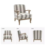 Fauteuil Rinaldo de style campagnard avec accoudoirs en bois massif pour salon, salle de détente, chambre à coucher, lot de 2 | ART OF LIVING DESIGNS