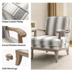 Fauteuil Rinaldo de style campagnard avec accoudoirs en bois massif pour salon, salle de détente, chambre à coucher, lot de 2 | ART OF LIVING DESIGNS