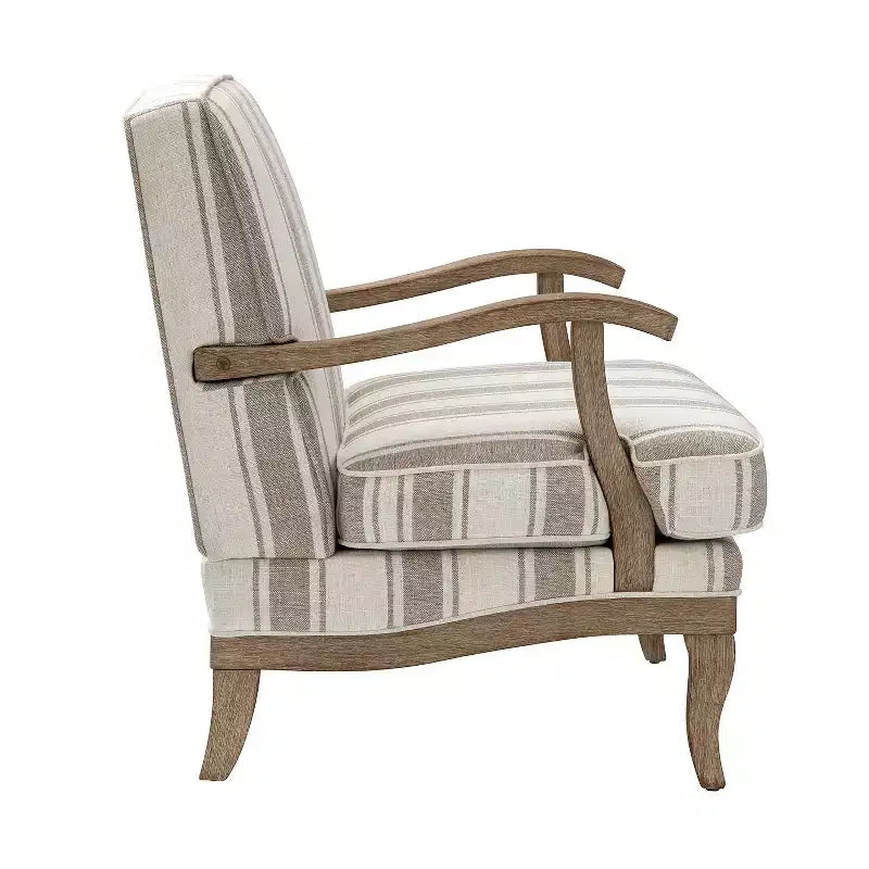 Fauteuil Rinaldo de style campagnard avec accoudoirs en bois massif pour salon, salle de détente, chambre à coucher, lot de 2 | ART OF LIVING DESIGNS
