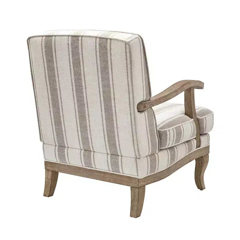 Fauteuil Rinaldo de style campagnard avec accoudoirs en bois massif pour salon, salle de détente, chambre à coucher, lot de 2 | ART OF LIVING DESIGNS