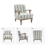 Fauteuil Rinaldo de style campagnard avec accoudoirs en bois massif pour salon, salle de détente, chambre à coucher, lot de 2 | ART OF LIVING DESIGNS