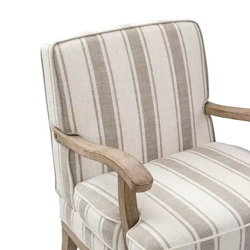 Fauteuil Rinaldo de style campagnard avec accoudoirs en bois massif pour salon, salle de détente, chambre à coucher, lot de 2 | ART OF LIVING DESIGNS