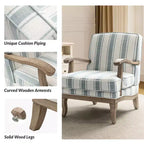 Fauteuil Rinaldo de style campagnard avec accoudoirs en bois massif pour salon, salle de détente, chambre à coucher, lot de 2 | ART OF LIVING DESIGNS
