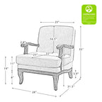 Fauteuil Rinaldo de style campagnard avec accoudoirs en bois massif pour salon, salle de détente, chambre à coucher, lot de 2 | ART OF LIVING DESIGNS