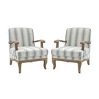 Fauteuil Rinaldo de style campagnard avec accoudoirs en bois massif pour salon, salle de détente, chambre à coucher, lot de 2 | ART OF LIVING DESIGNS