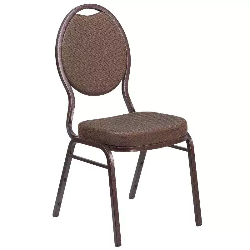 Lot de 4 chaises de banquet empilables Emma and Oliver à dossier goutte d'eau