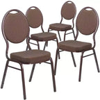 Lot de 4 chaises de banquet empilables Emma and Oliver à dossier goutte d'eau