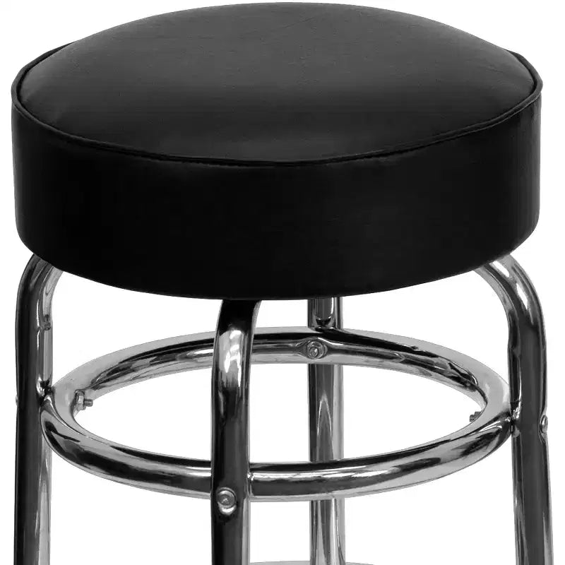 Emma et Oliver - Lot de 2 tabourets de bar chromés à double anneau