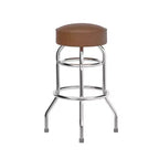 Emma et Oliver - Lot de 2 tabourets de bar chromés à double anneau