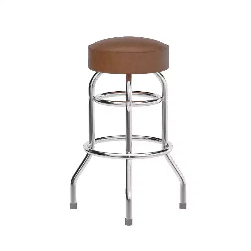 Emma et Oliver - Lot de 2 tabourets de bar chromés à double anneau