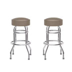 Emma and Oliver 2 Pack Double Ring Chrome Barstool