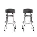 Emma et Oliver - Lot de 2 tabourets de bar chromés à double anneau