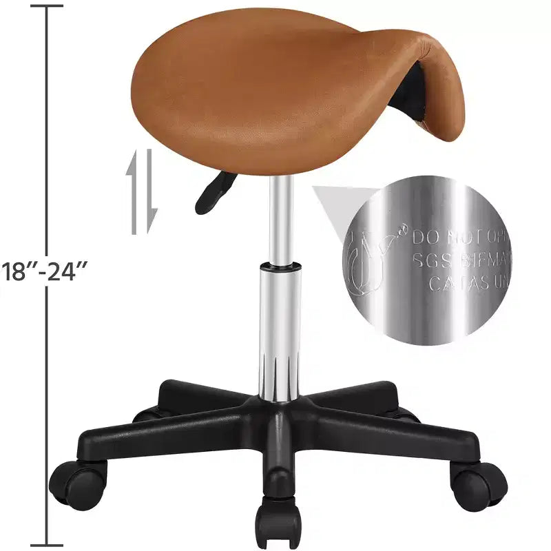 Tabouret à roulettes Yaheetech, siège de selle, chaise de salon hydraulique réglable