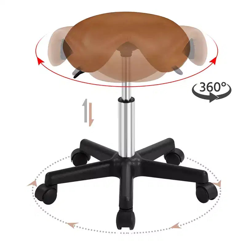 Tabouret à roulettes Yaheetech, siège de selle, chaise de salon hydraulique réglable