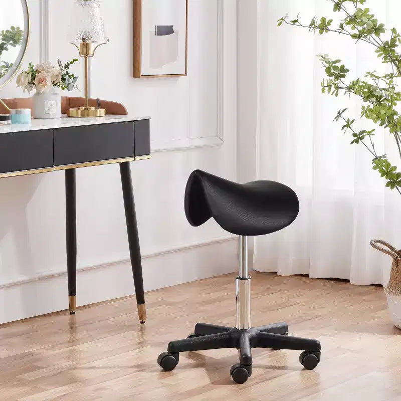 Tabouret à roulettes Yaheetech, siège de selle, chaise de salon hydraulique réglable