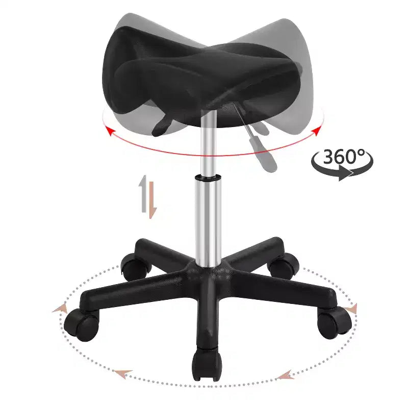 Tabouret à roulettes Yaheetech, siège de selle, chaise de salon hydraulique réglable
