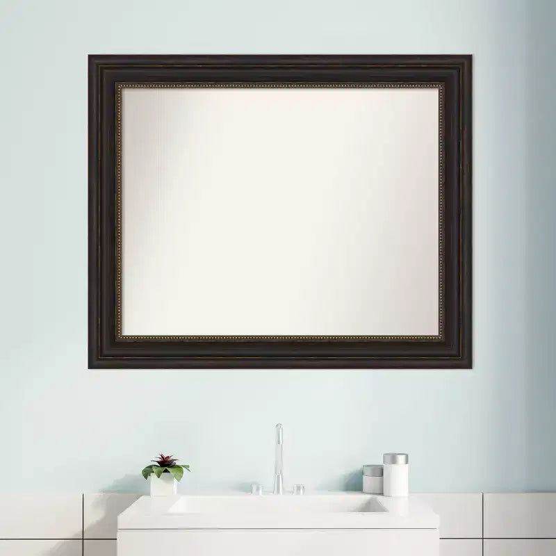 Miroir mural de salle de bain Amanti Art Accent Bronze sans biseau