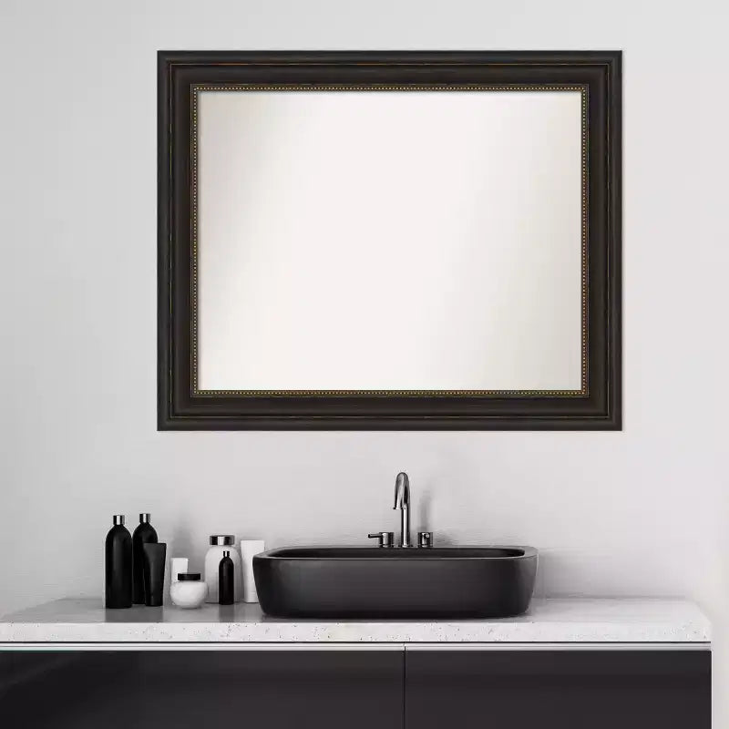 Miroir mural de salle de bain Amanti Art Accent Bronze sans biseau