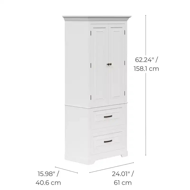 Teamson Home St. James – Armoire de rangement en bois avec 2 portes et 2 tiroirs