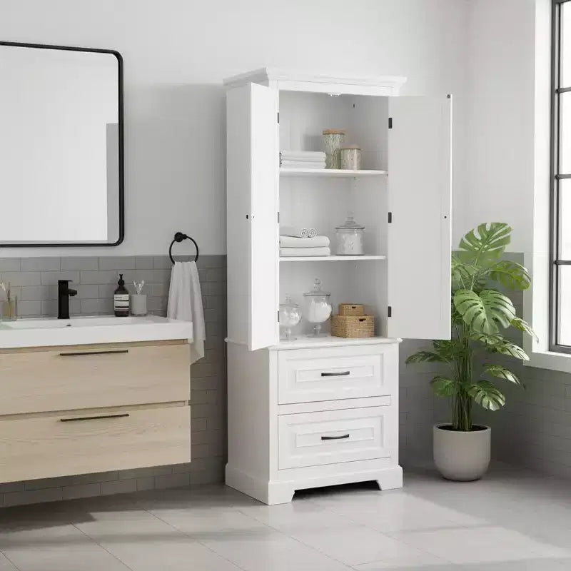Teamson Home St. James – Armoire de rangement en bois avec 2 portes et 2 tiroirs