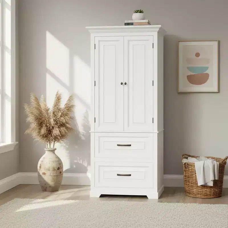 Teamson Home St. James – Armoire de rangement en bois avec 2 portes et 2 tiroirs