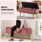 Yaheetech Banc Coffre de Rangement Rembourré Moderne Pouf Repose-pieds
