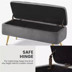 Yaheetech Banc Coffre de Rangement Rembourré Moderne Pouf Repose-pieds