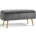 Yaheetech Modern Ottoman Footstool Bench with Storage Bench