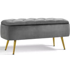 Yaheetech Modern Ottoman Footstool Bench with Storage Bench