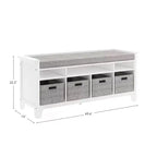 Banc de rangement pour enfants Martha Stewart : étagère de bibliothèque en bois pour salle de jeux pour enfants, coin lecture et organisateur de jouets avec bac en tissu