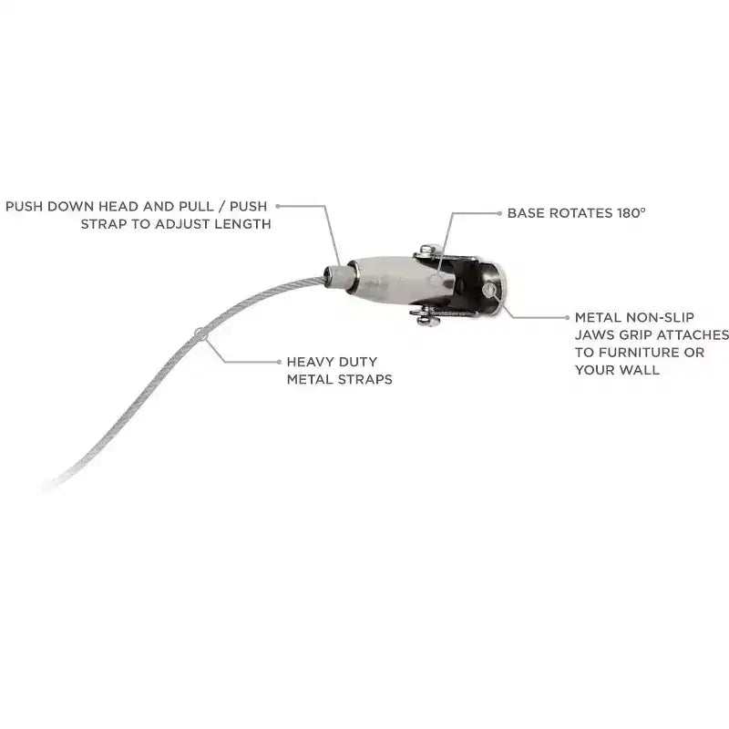 Fixation anti-basculement Mount-It! pour meubles, sangles de sécurité en acier pour enfants | Ancrages muraux sécurisés pour bibliothèque, commode, protection sismique pour bébés et animaux de compagnie