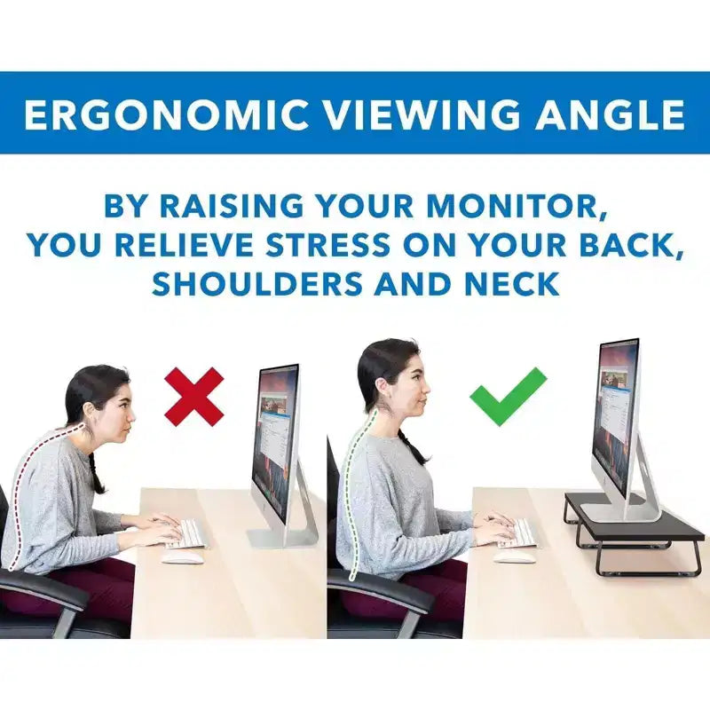Mount-It! Rehausseur de moniteur extra long, organisateur de bureau pour doubles écrans d'ordinateur, ordinateurs portables, ordinateurs de bureau, téléviseurs, 99 cm de large, capacité de 20 kg.