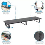 Mount-It! Rehausseur de moniteur extra long, organisateur de bureau pour doubles écrans d'ordinateur, ordinateurs portables, ordinateurs de bureau, téléviseurs, 99 cm de large, capacité de 20 kg.