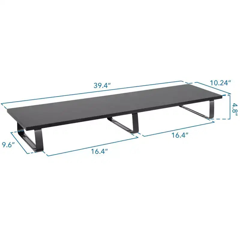 Mount-It! Rehausseur de moniteur extra long, organisateur de bureau pour doubles écrans d'ordinateur, ordinateurs portables, ordinateurs de bureau, téléviseurs, 99 cm de large, capacité de 20 kg.