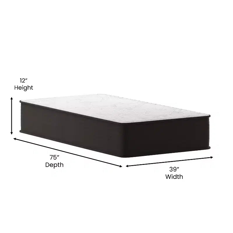 Matelas hybride Emma et Oliver de 30 cm, mousse haute densité et ressorts ensachés, en boîte, mousse certifiée CertiPUR-US