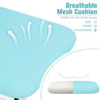Chaise de bureau enfant Costway réglable en hauteur avec double dossier et repose-pieds rotatifs Bleu/Rose