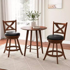 Costway Lot de 2 tabourets de bar pivotants classiques hauteur comptoir pour cuisine et pub